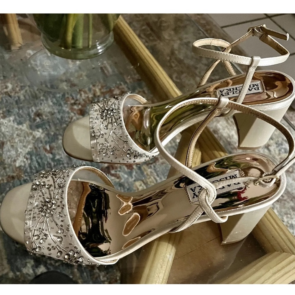 Badgley Mischka Elegant,  Glittering Bead and Crystal Sandal
